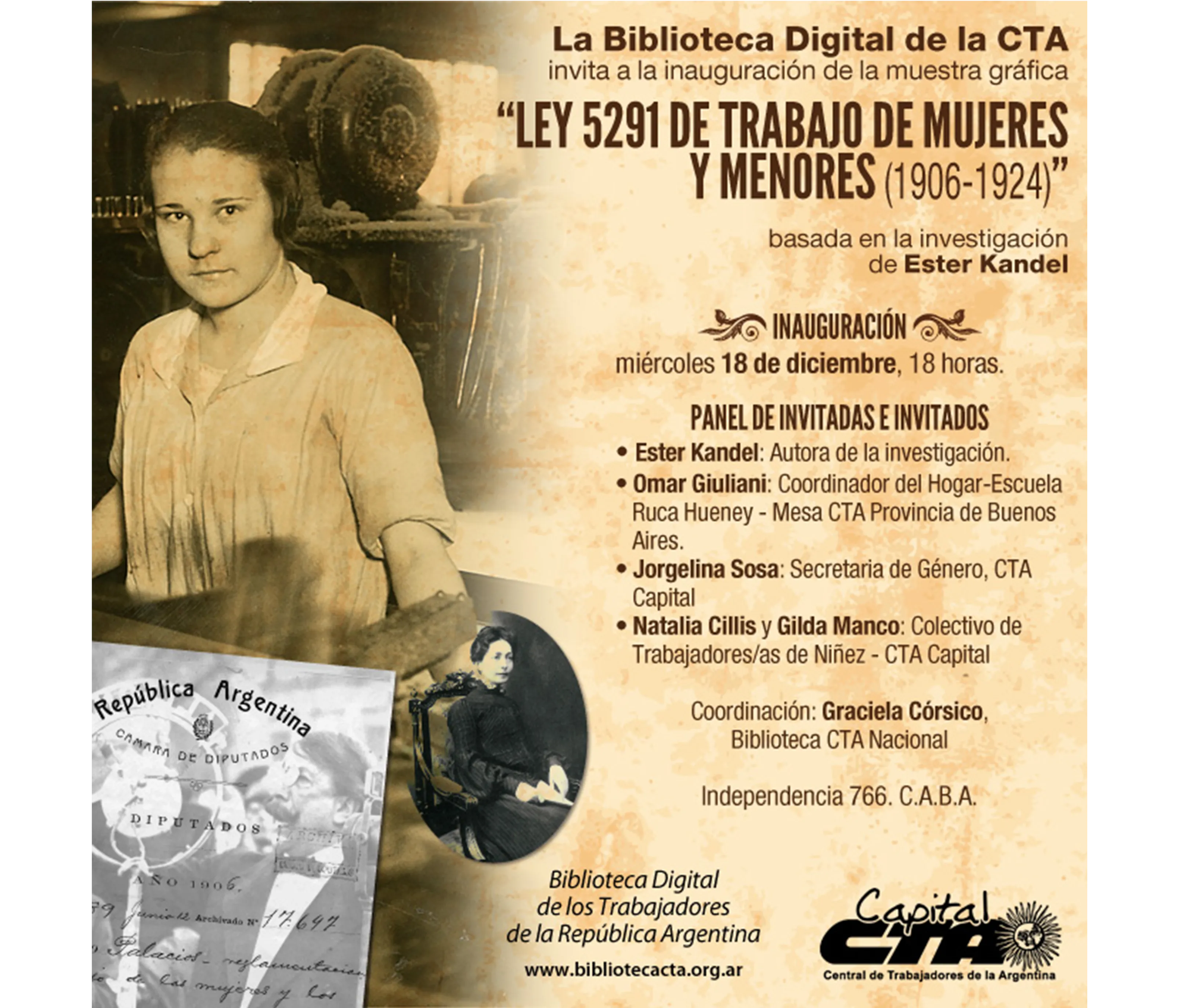 Ley 5291 de Trabajo de Mujeres y Menores (1906 - 1924) Ley 5291 de Trabajo de Mujeres y Menores (1906 - 1924)